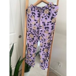 Ganni Wideleg Floral Soft Pants